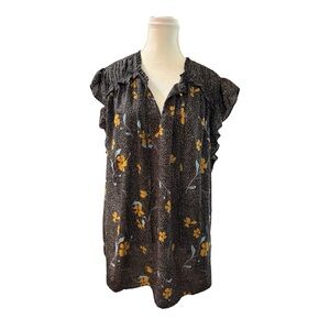 Les Serein Black Floral Blouse – Size 3X